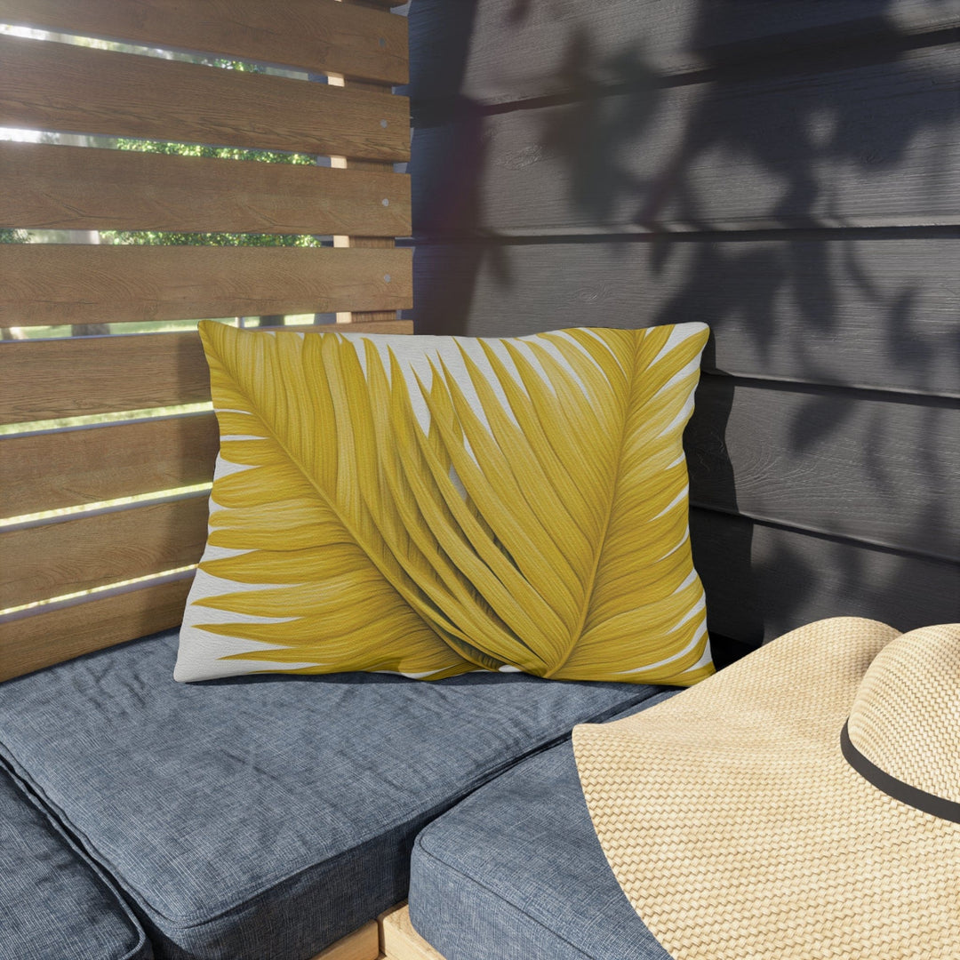 Decorative Indoor/outdoor Pillow - Yellow Palm Tree Leaves - Decorative/Throw