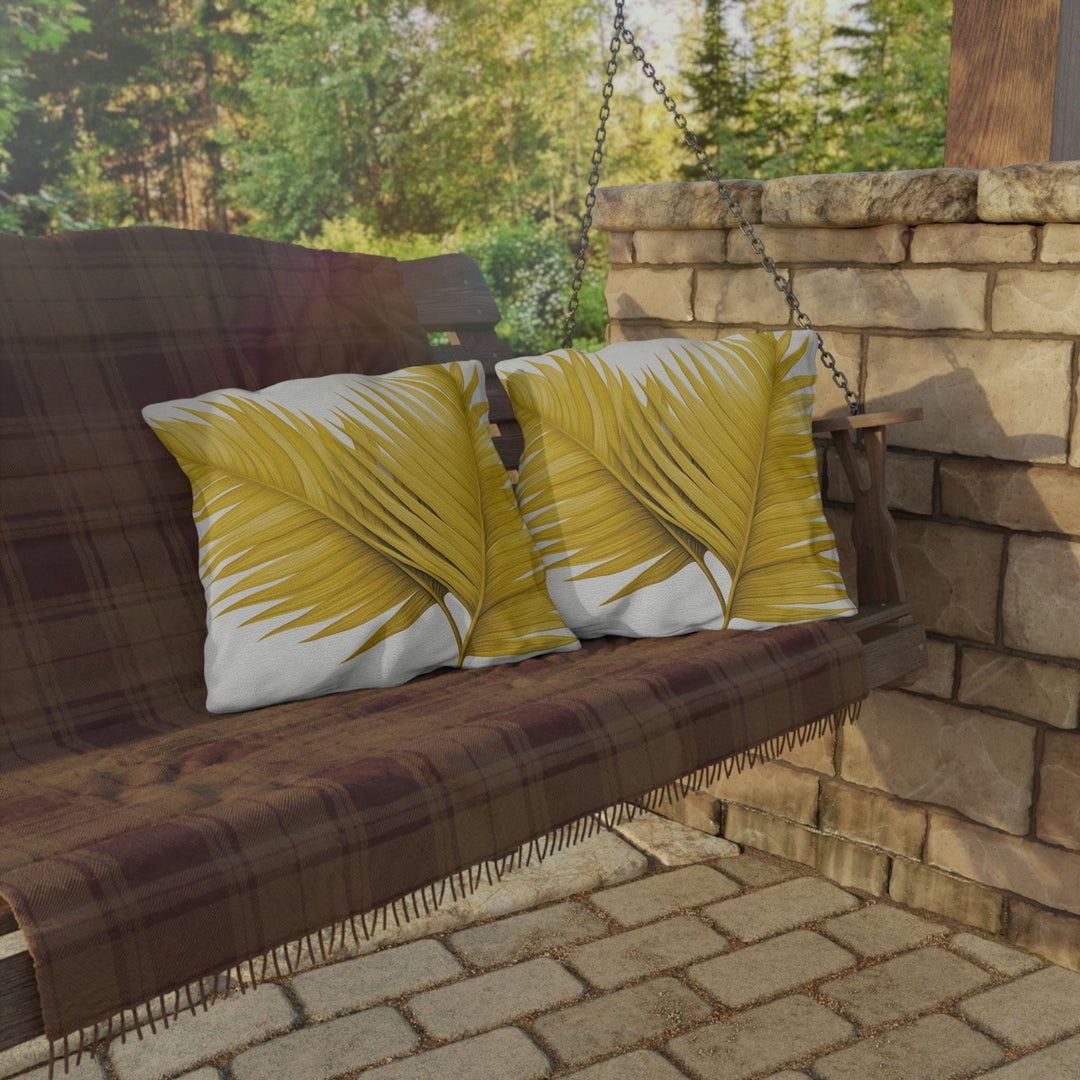 Decorative Indoor/outdoor Pillow - Yellow Palm Tree Leaves - Decorative/Throw