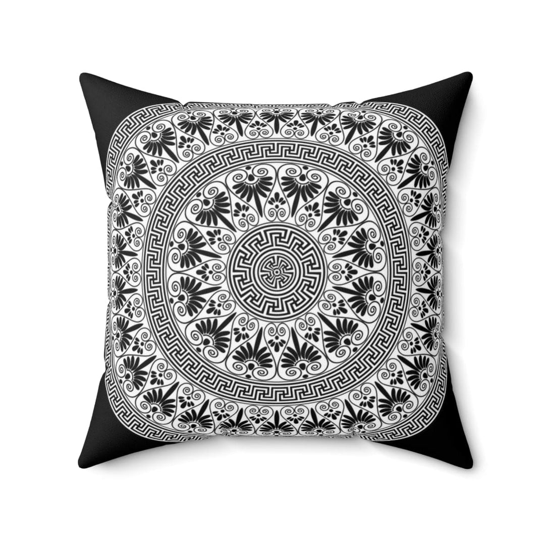 Decorative Throw Pillow Cover Black and White Geometric Boho Pattern