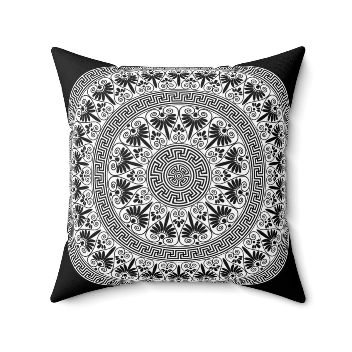 Decorative Throw Pillow Case Black And White Geometric Boho Pattern Bw -