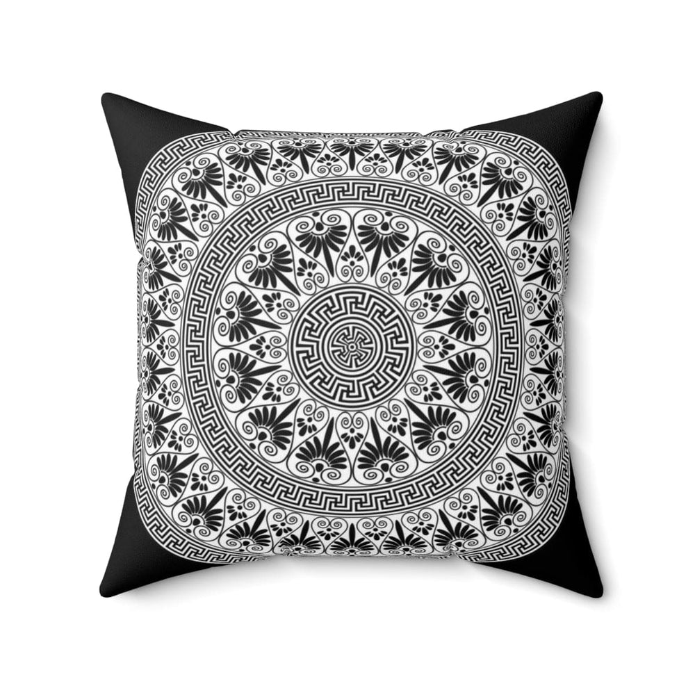 Decorative Throw Pillow Cover Black and White Geometric Boho Pattern