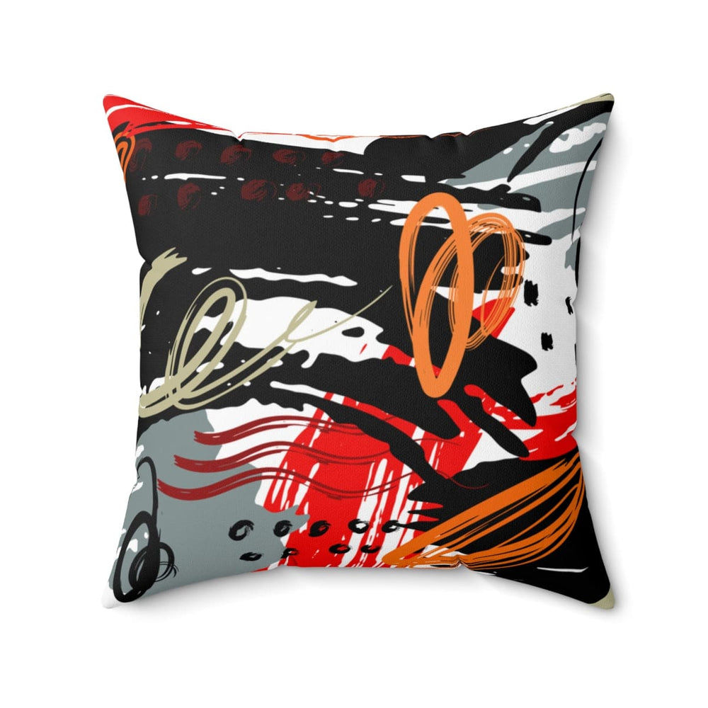 Decorative Throw Pillow Cover Red Black Abstract Pattern - Decorative | Throw