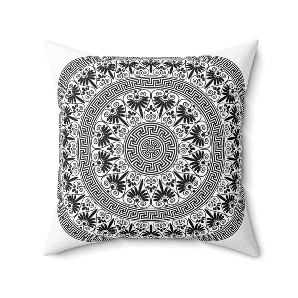 Decorative Throw Pillow Cover White and Black Geometric Boho Pattern