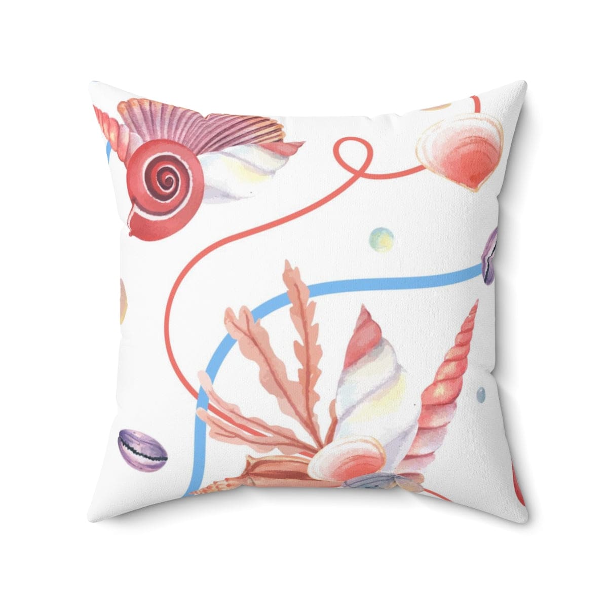 Decorative Throw Pillow Cover Beach Seashell Coral Pattern - Decorative | Throw