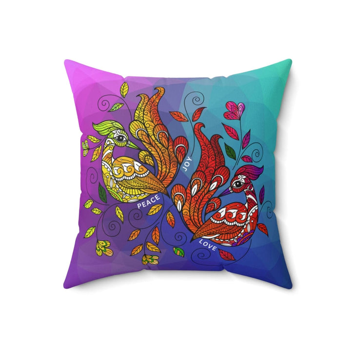Decorative Throw Pillow Cover - Multicolor Wild Peacocks - Decorative/Throw