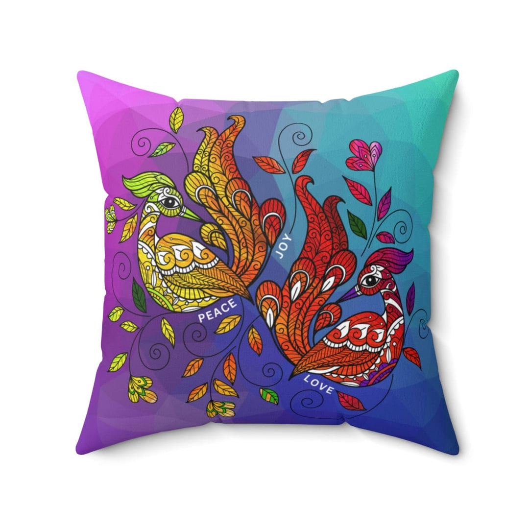 Decorative Throw Pillow Cover - Multicolor Wild Peacocks - Decorative/Throw