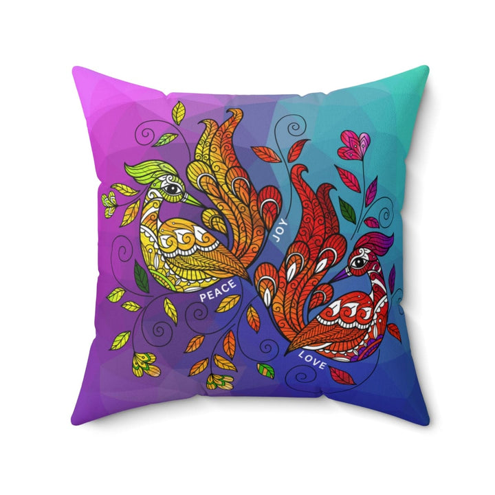 Decorative Throw Pillow Cover - Multicolor Wild Peacocks - Decorative/Throw