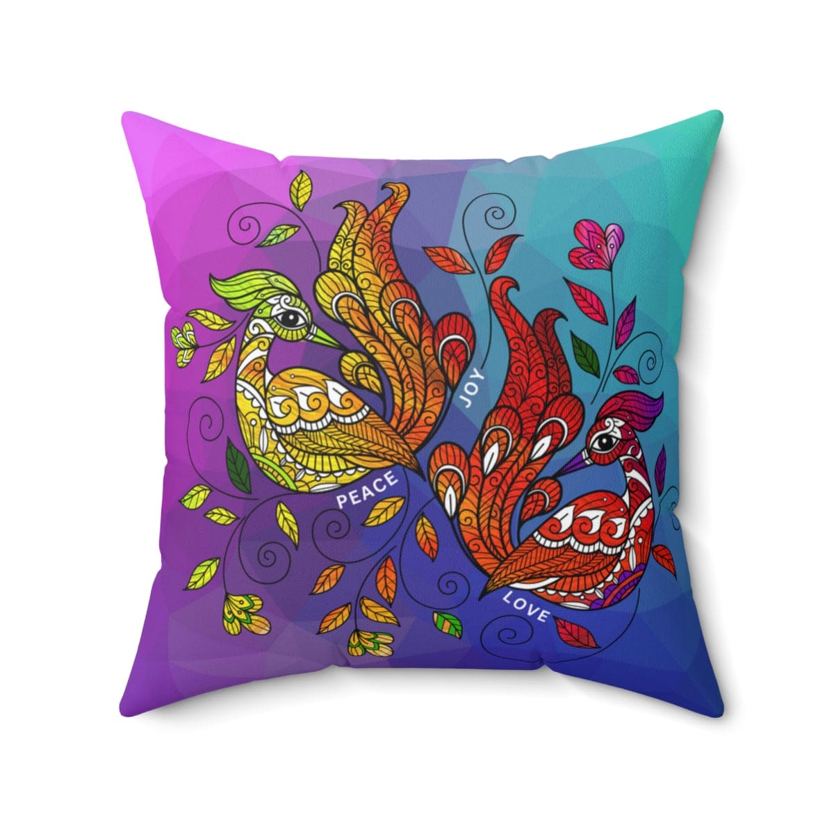 Decorative Throw Pillow Cover Multicolor Wild Peacocks Print V3 - Decorative