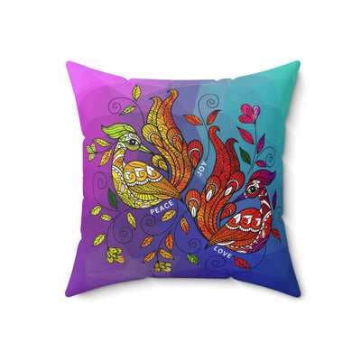 Decorative Throw Pillow Cover Multicolor Wild Peacocks Print V3 - Decorative |