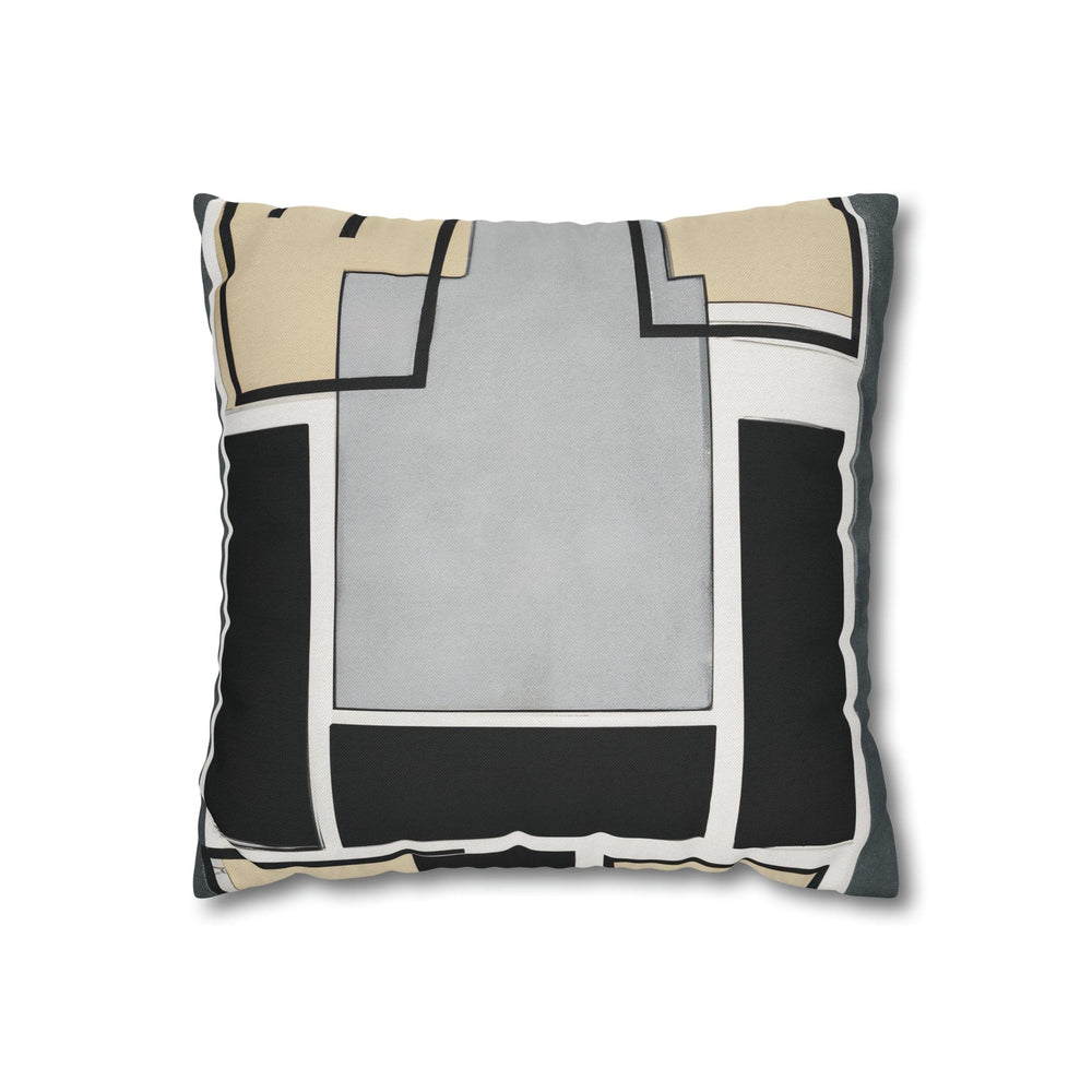 Decorative Throw Pillow Cover Abstract Black Grey Geometric Shapes - Decorative