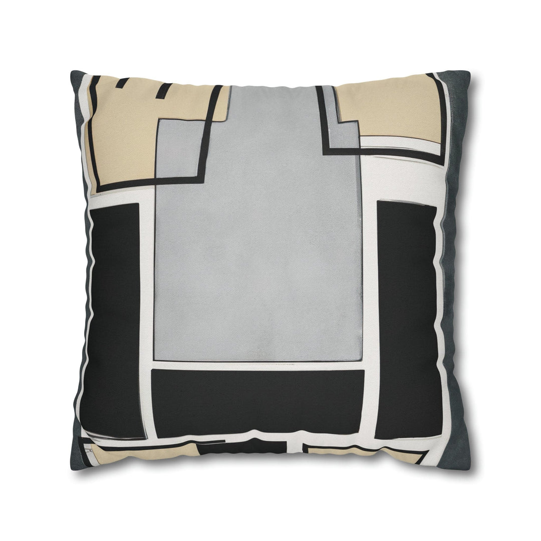 Decorative Throw Pillow Cover Abstract Black Grey Geometric Shapes - Decorative