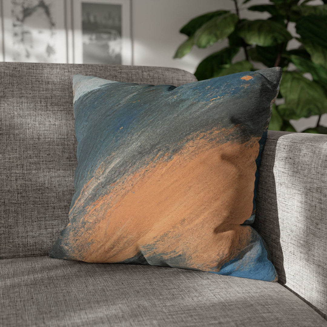 Decorative Throw Pillow Cover Abstract Blue Orange Grey Pattern - Decorative