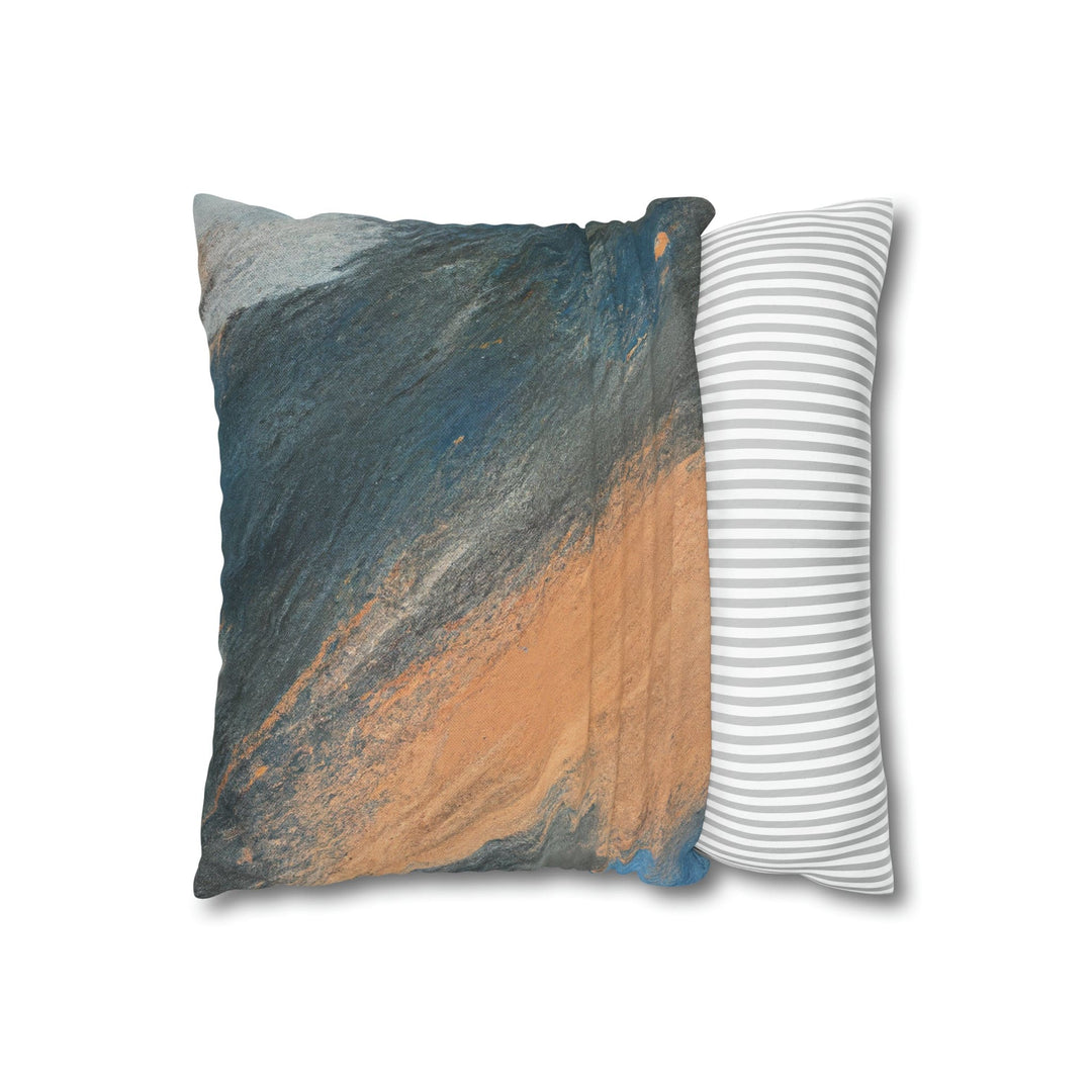 Decorative Throw Pillow Cover Abstract Blue Orange Grey Pattern - Decorative