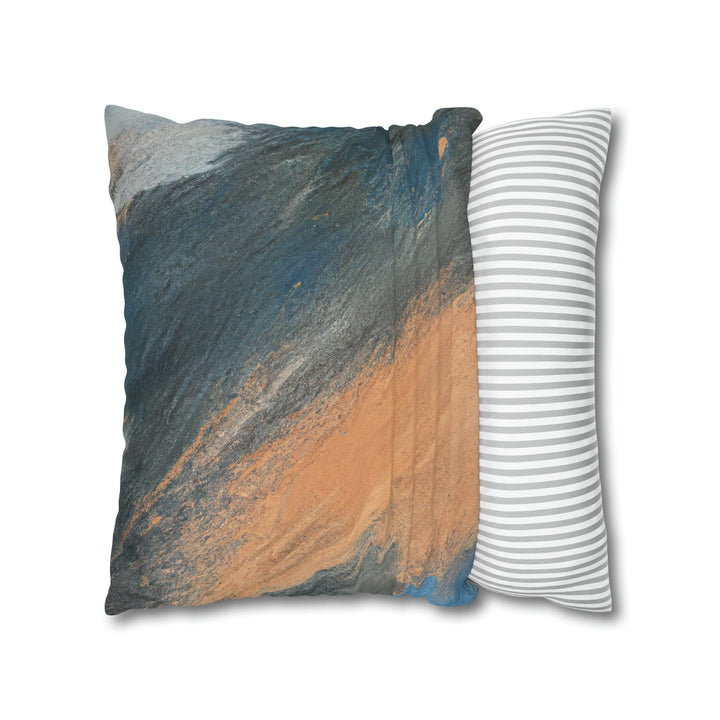 Decorative Throw Pillow Cover Abstract Blue Orange Grey Pattern - Decorative