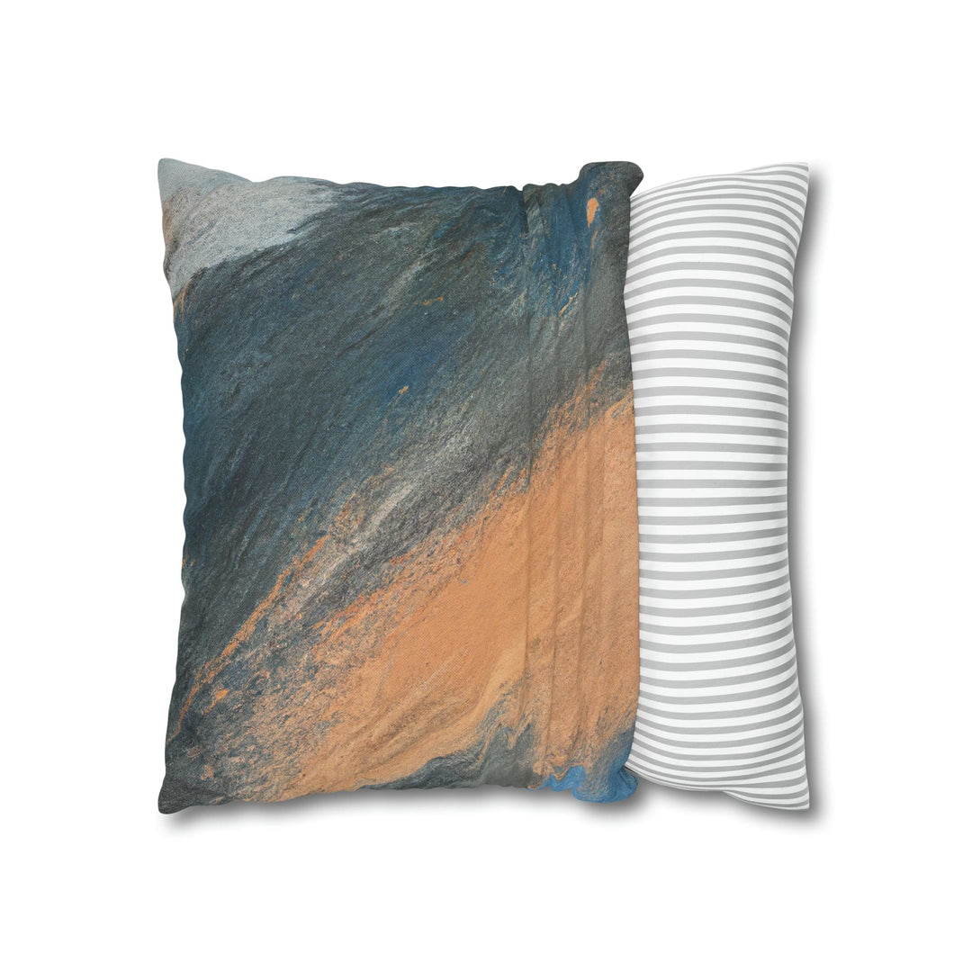 Decorative Throw Pillow Cover Abstract Blue Orange Grey Pattern - Decorative