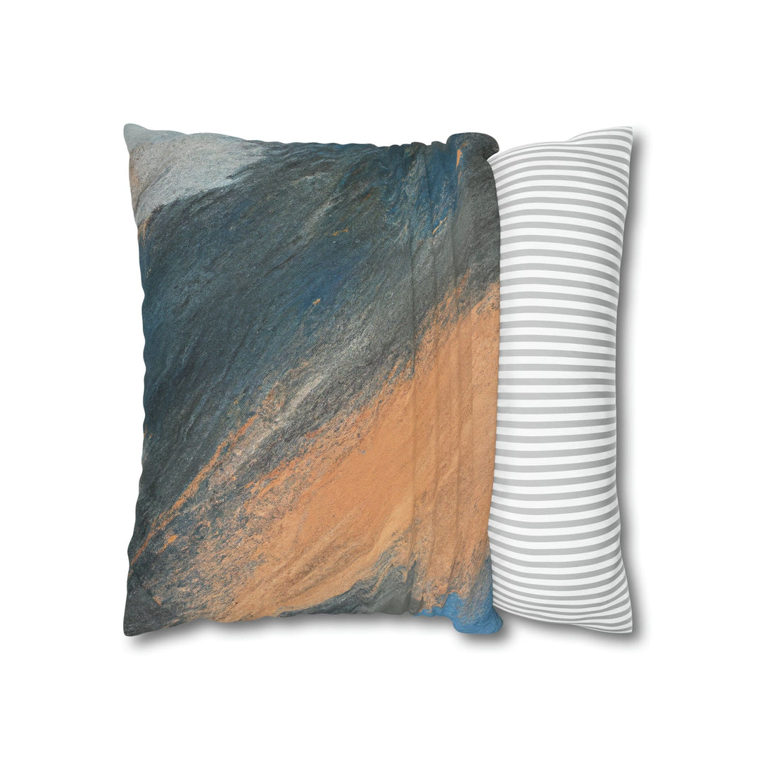 Decorative Throw Pillow Cover Abstract Blue Orange Grey Pattern - Decorative