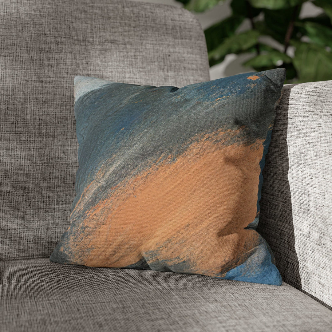 Decorative Throw Pillow Cover Abstract Blue Orange Grey Pattern - Decorative