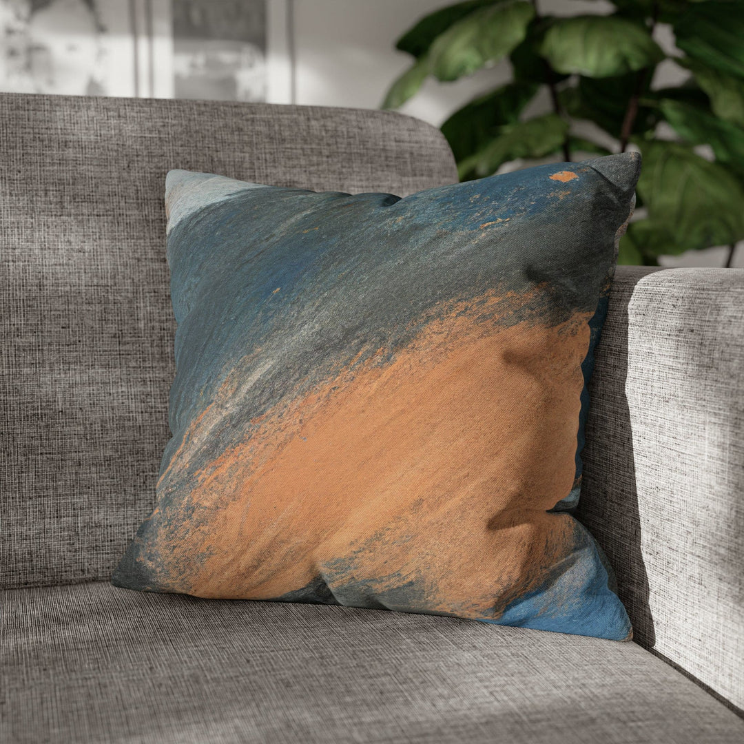 Decorative Throw Pillow Cover Abstract Blue Orange Grey Pattern - Decorative