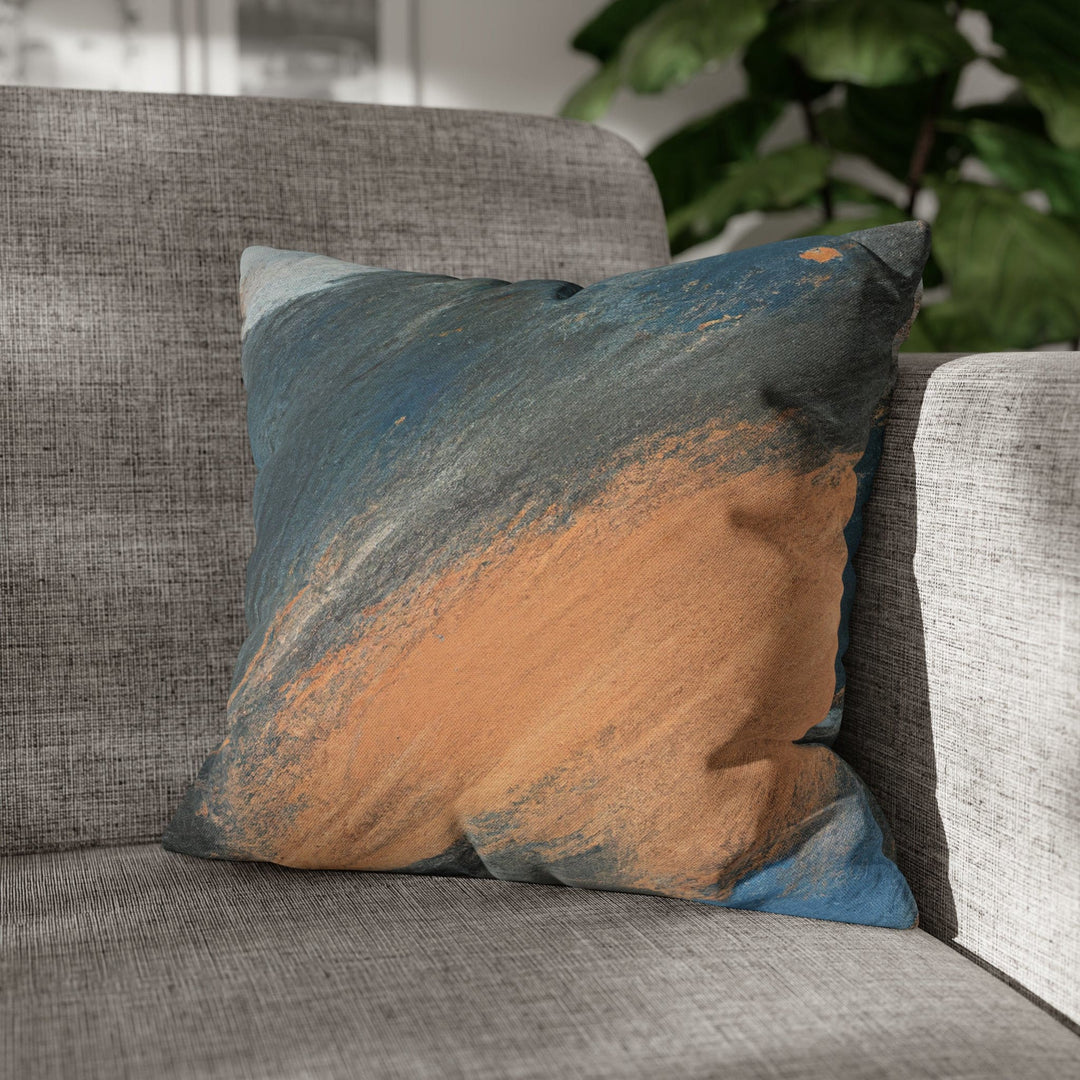 Decorative Throw Pillow Cover Abstract Blue Orange Grey Pattern - Decorative