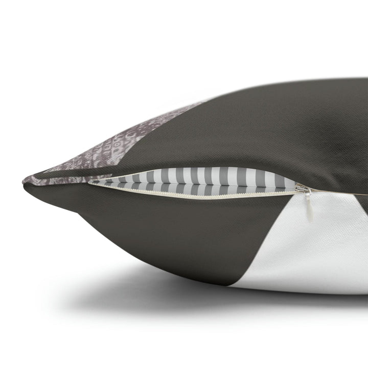 Decorative Throw Pillow Cover - Grey White Triangular Colorblock