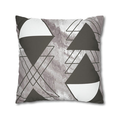 Decorative Throw Pillow Covers With Zipper - Set Of 2 Ash Grey And White
