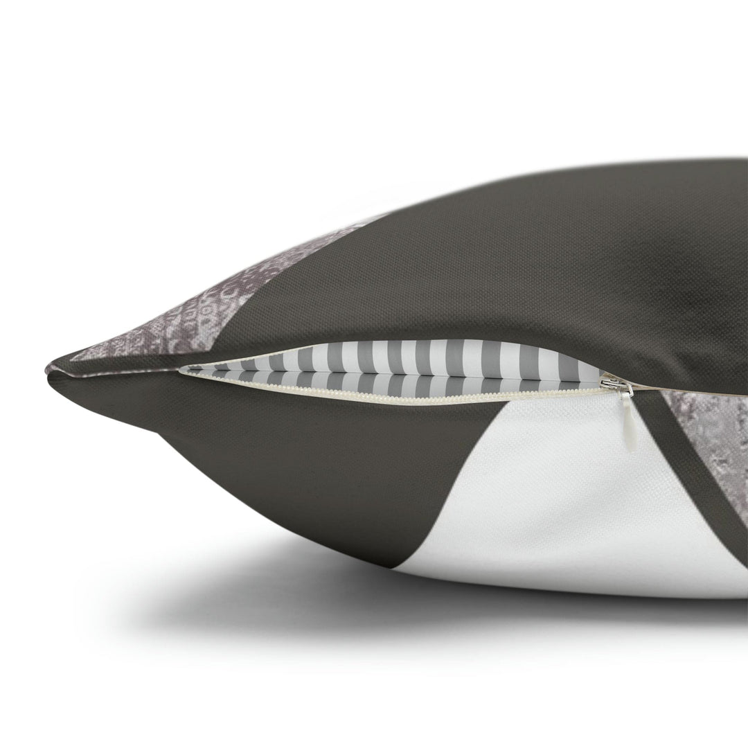 Decorative Throw Pillow Cover - Grey White Triangular Colorblock
