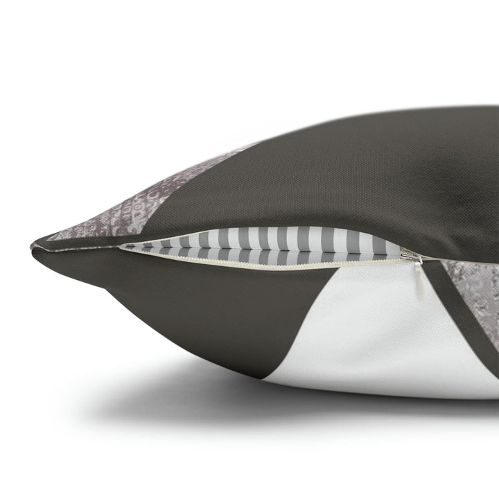 Decorative Throw Pillow Cover - Grey White Triangular Colorblock