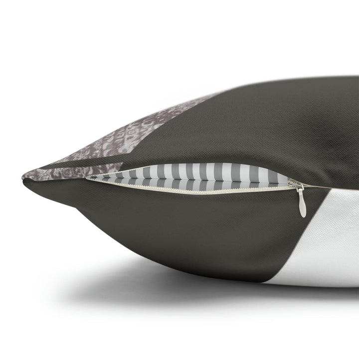 Decorative Throw Pillow Cover - Grey White Triangular Colorblock