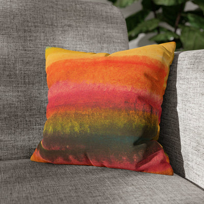 Decorative Throw Pillow Covers With Zipper - Set Of 2 Autumn Fall Watercolor
