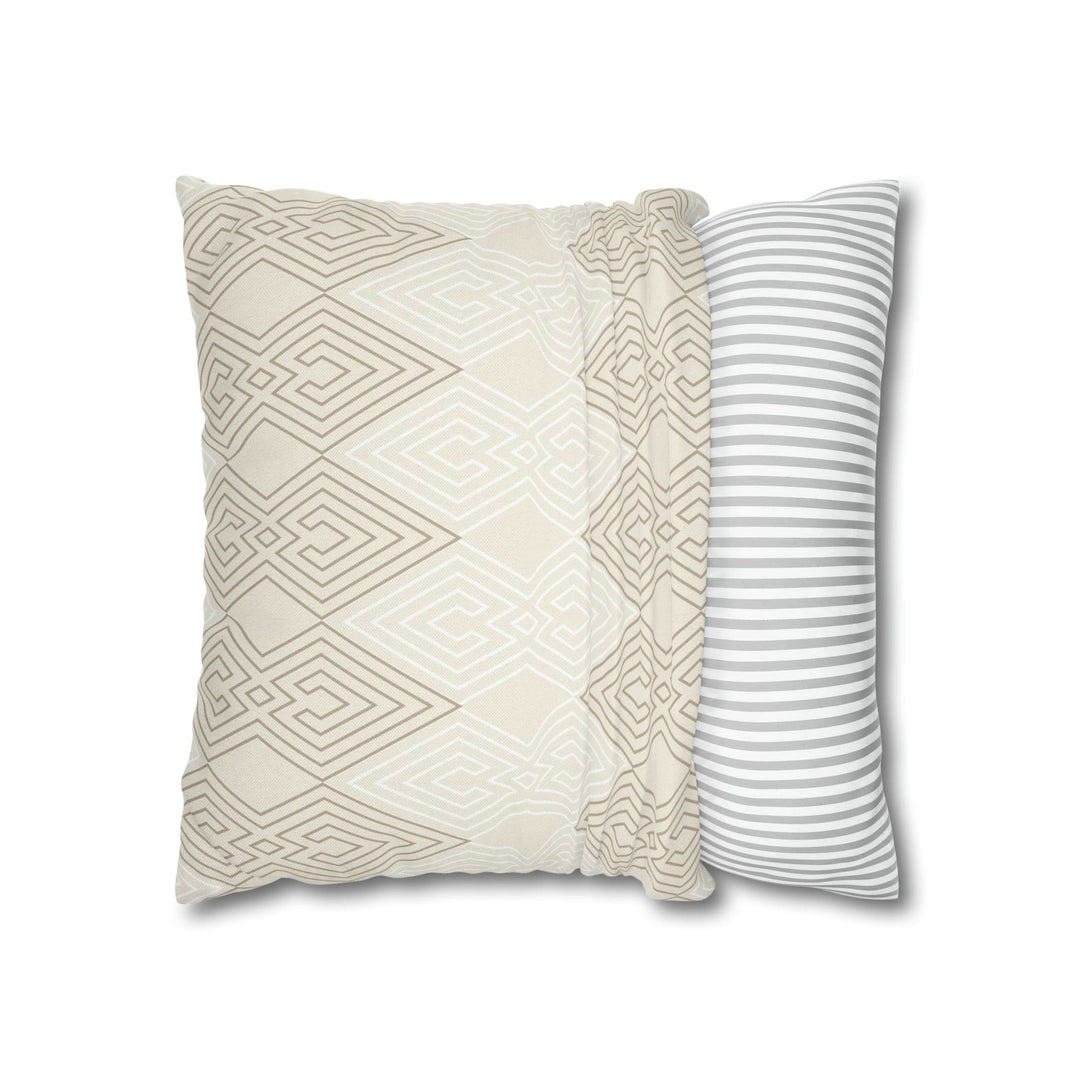 Decorative Throw Pillow Covers Beige White Tribal Aztec Pattern - Decorative