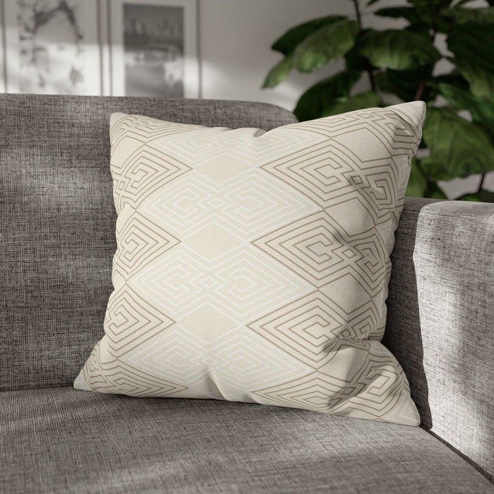 Decorative Throw Pillow Covers Beige White Tribal Aztec Pattern - Decorative