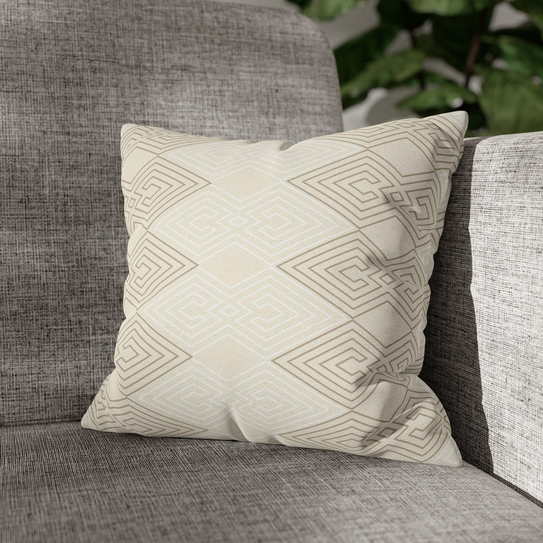 Decorative Throw Pillow Covers Beige White Tribal Aztec Pattern - Decorative