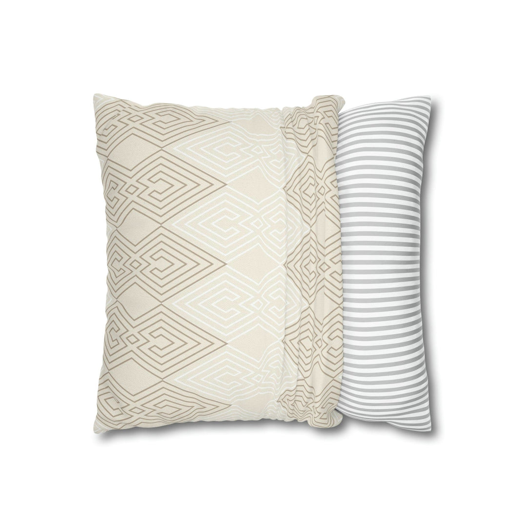 Decorative Throw Pillow Covers Beige White Tribal Aztec Pattern - Decorative