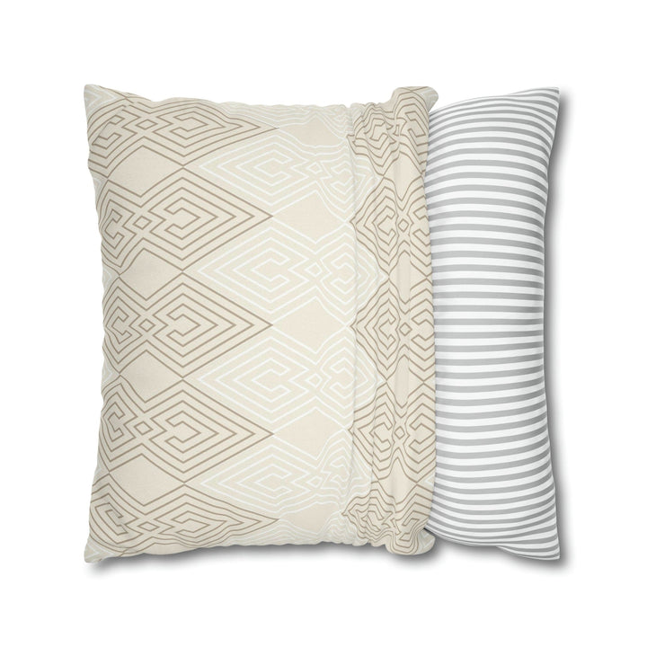 Decorative Throw Pillow Covers Beige White Tribal Aztec Pattern - Decorative