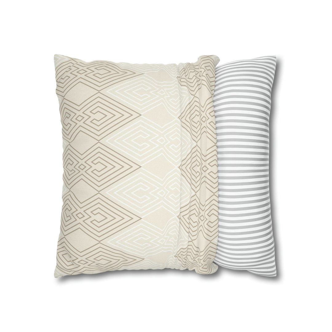 Decorative Throw Pillow Covers Beige White Tribal Aztec Pattern - Decorative