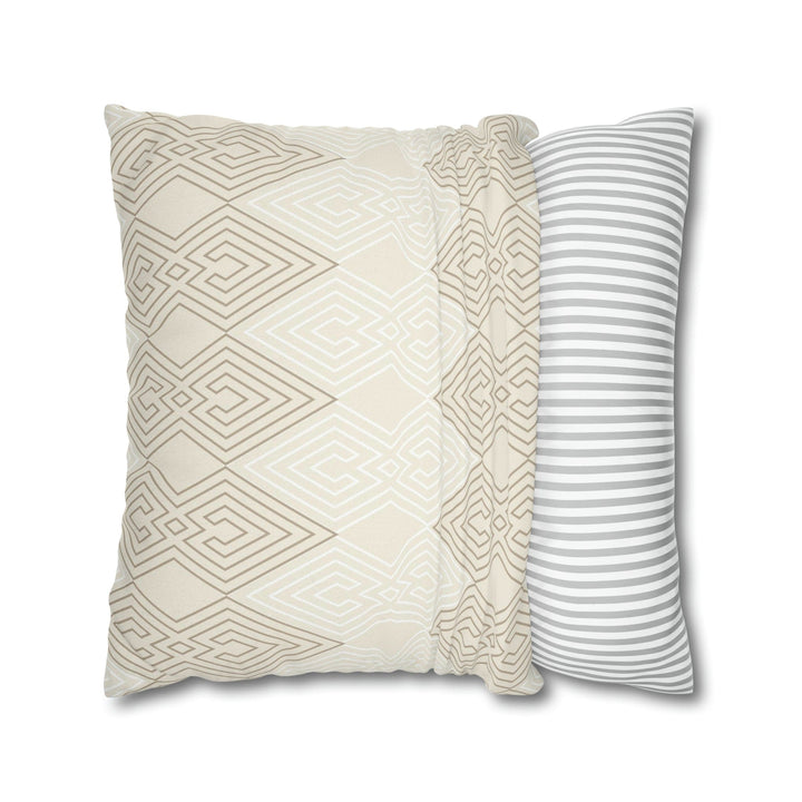 Decorative Throw Pillow Covers Beige White Tribal Aztec Pattern - Decorative