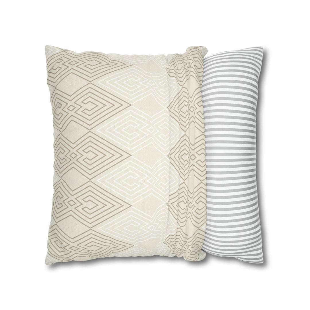 Decorative Throw Pillow Covers Beige White Tribal Aztec Pattern - Decorative