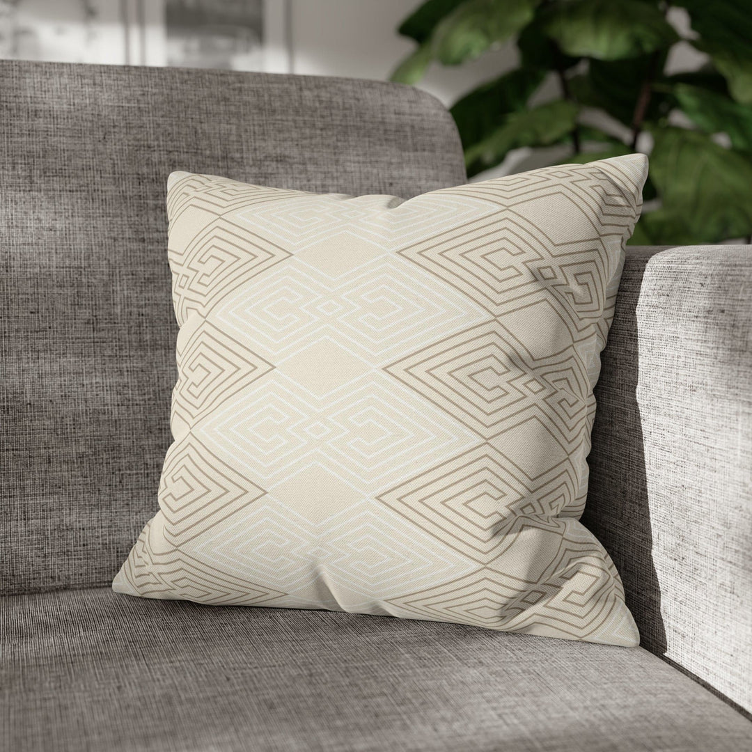 Decorative Throw Pillow Covers Beige White Tribal Aztec Pattern - Decorative