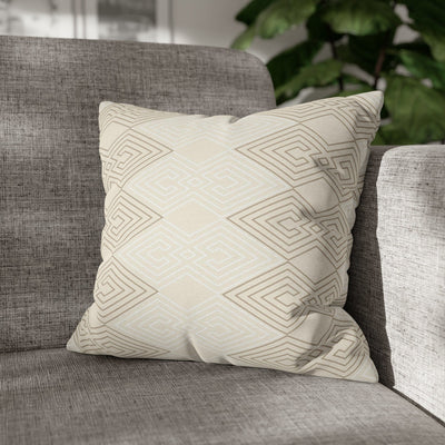 Decorative Throw Pillow Covers With Zipper - Set Of 2 Beige And White Tribal