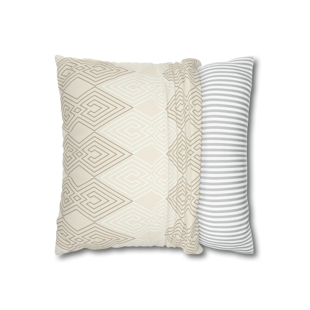 Decorative Throw Pillow Covers Beige White Tribal Aztec Pattern - Decorative