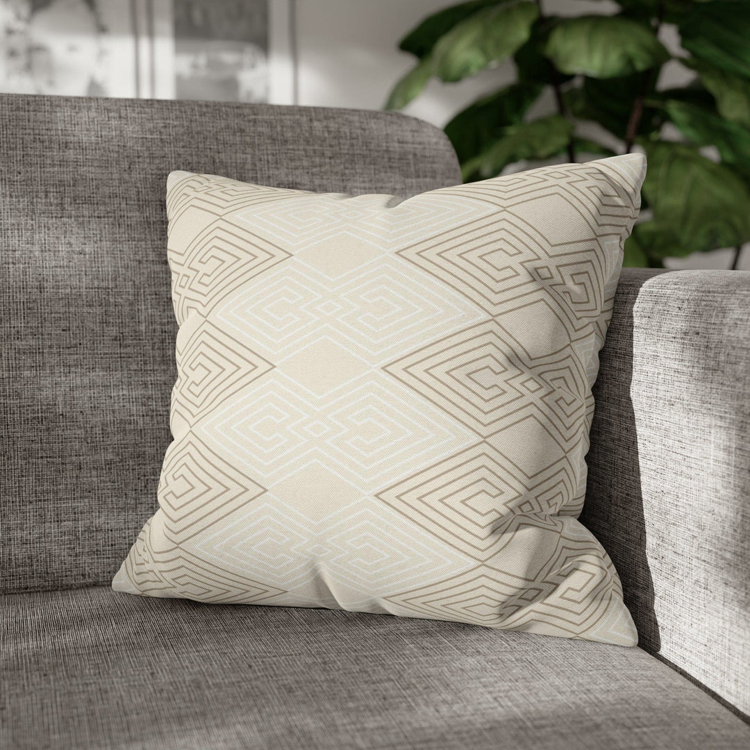 Decorative Throw Pillow Covers Beige White Tribal Aztec Pattern - Decorative