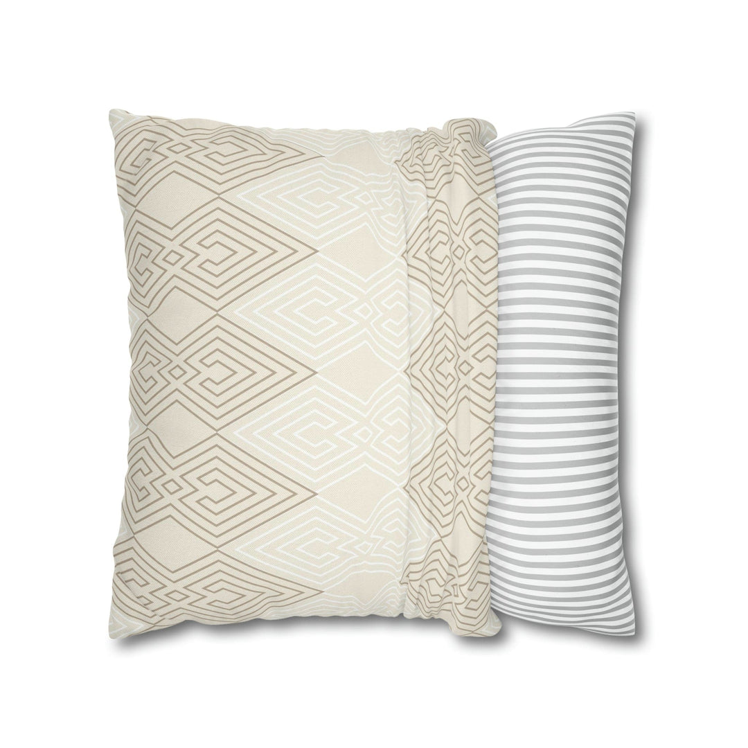 Decorative Throw Pillow Covers Beige White Tribal Aztec Pattern - Decorative