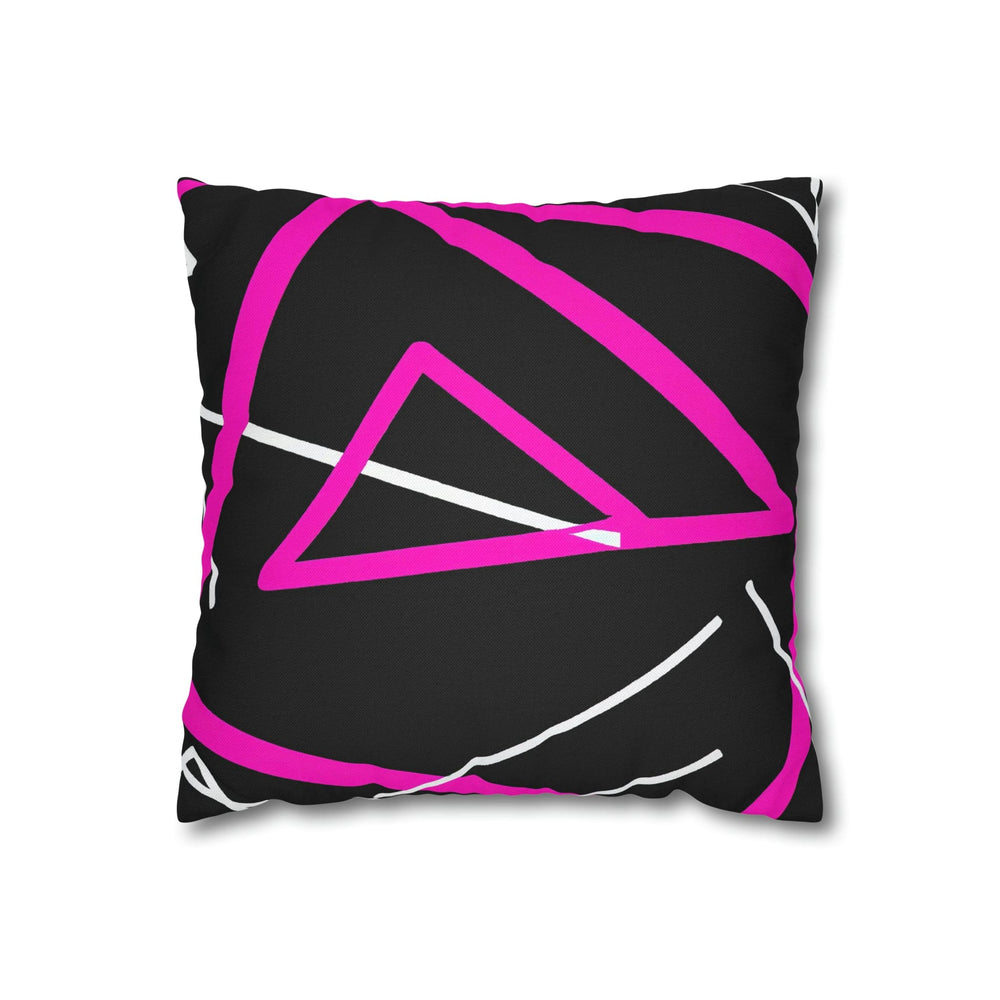 Decorative Throw Pillow Cover Black and Pink Geometric Pattern - Decorative