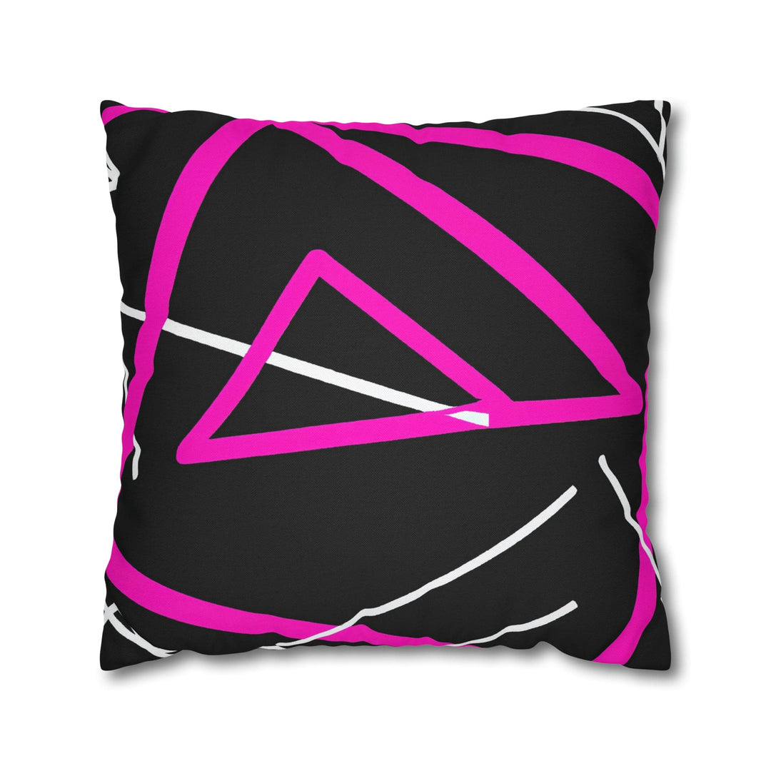 Decorative Throw Pillow Cover Black and Pink Geometric Pattern - Decorative