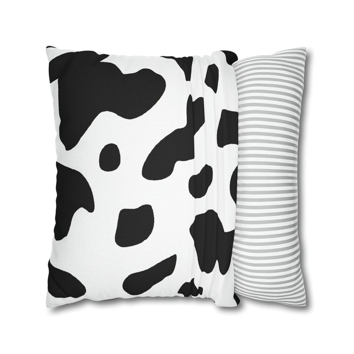 Decorative Throw Pillow Cover Black and White Abstract Cow Print Pattern