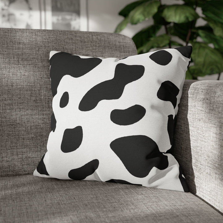 Decorative Throw Pillow Cover Black and White Abstract Cow Print Pattern