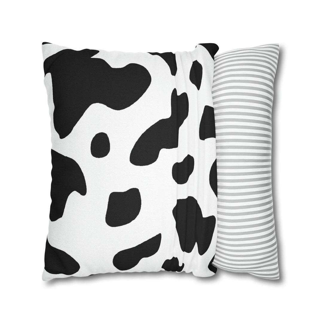 Decorative Throw Pillow Cover Black and White Abstract Cow Print Pattern