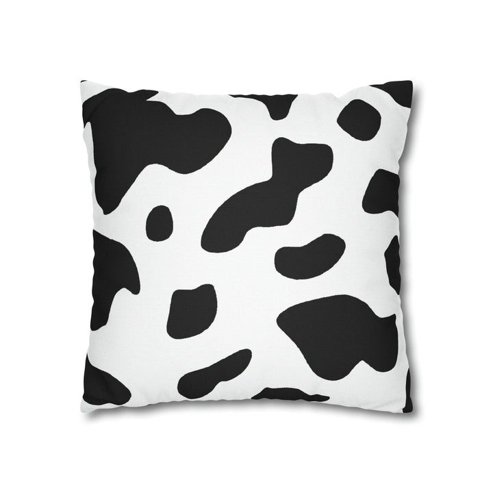 Decorative Throw Pillow Cover Black and White Abstract Cow Print Pattern