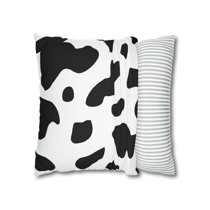 Decorative Throw Pillow Cover Black and White Abstract Cow Print Pattern