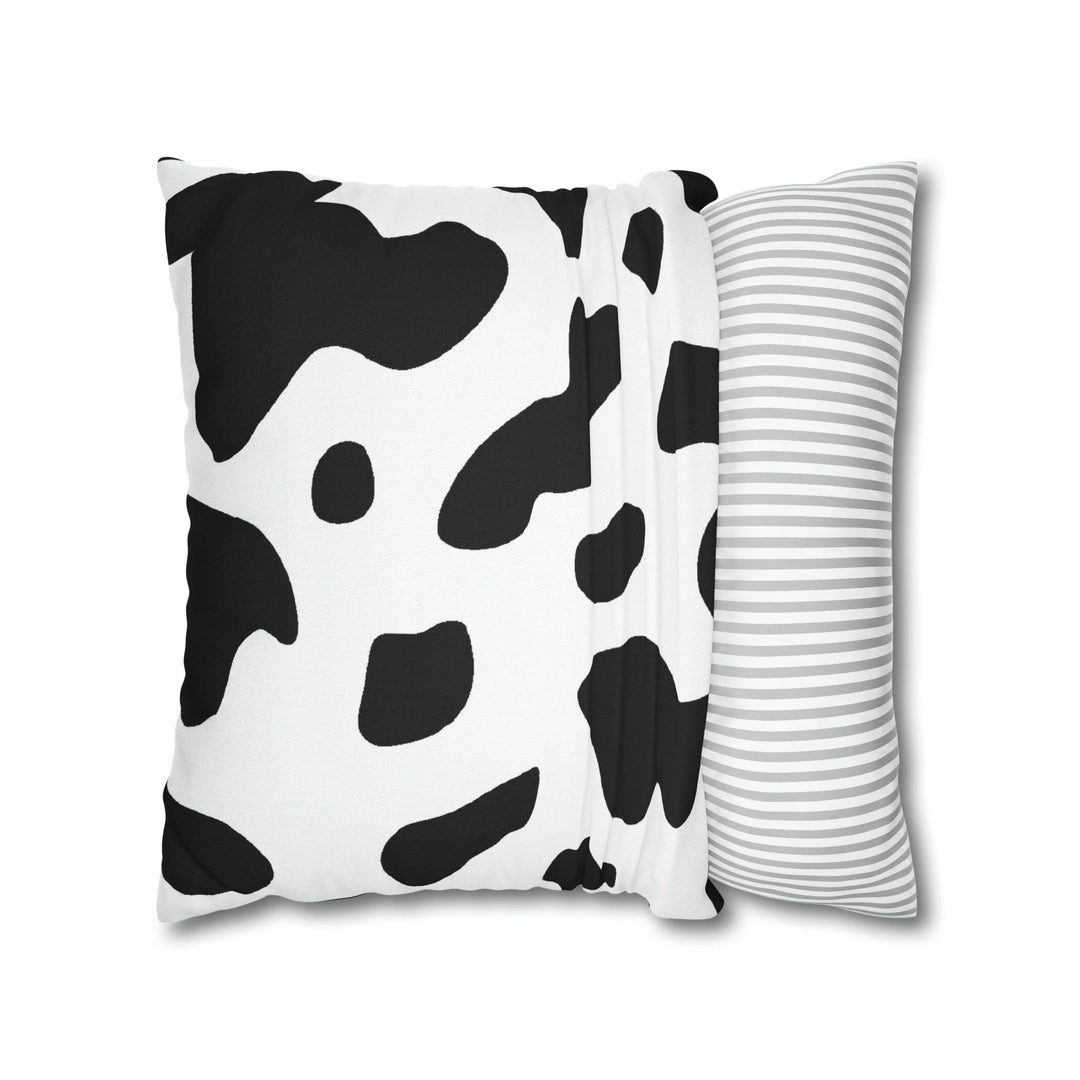 Decorative Throw Pillow Cover Black and White Abstract Cow Print Pattern